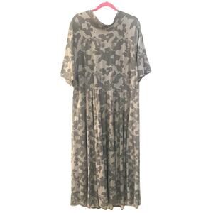 Wayward Fancies eShakti Custom Grey Camo Maxi Dress with Low Back Keyhole Tie 2X